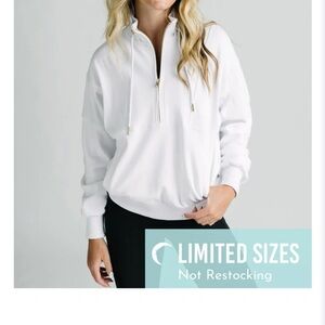 NWT Women's Zyia White 1/4 Quarter Zip Mave Jacket Pullover, size XXL